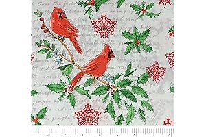 Singer® Christmas Fabrics by the Yard: Festive Cardinals on Cotton