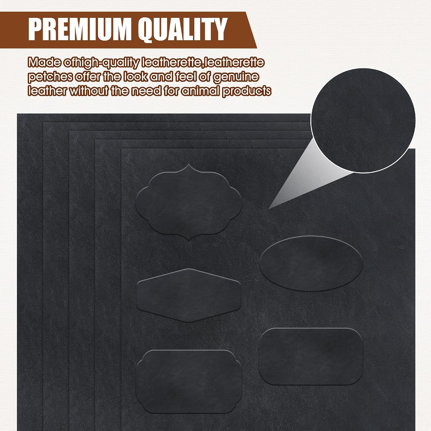 5 Pack Blank Laser Engravable Leatherette Sheets/Faux Leather Hat Patches for Laser Engraving with Heat Press Adhesive, Cut to Any Size & Shape for DIY Craft Material (Black/Red)