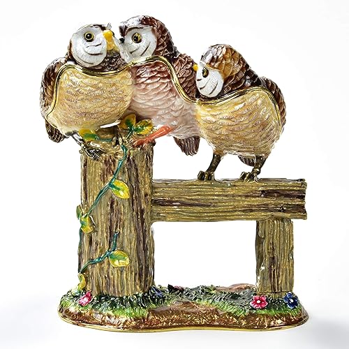 KALIFANO Joyero decorativo para mujer con cristales Swarovski y piedras preciosas con forma de pájaros, hecho para almacenamiento y organización,