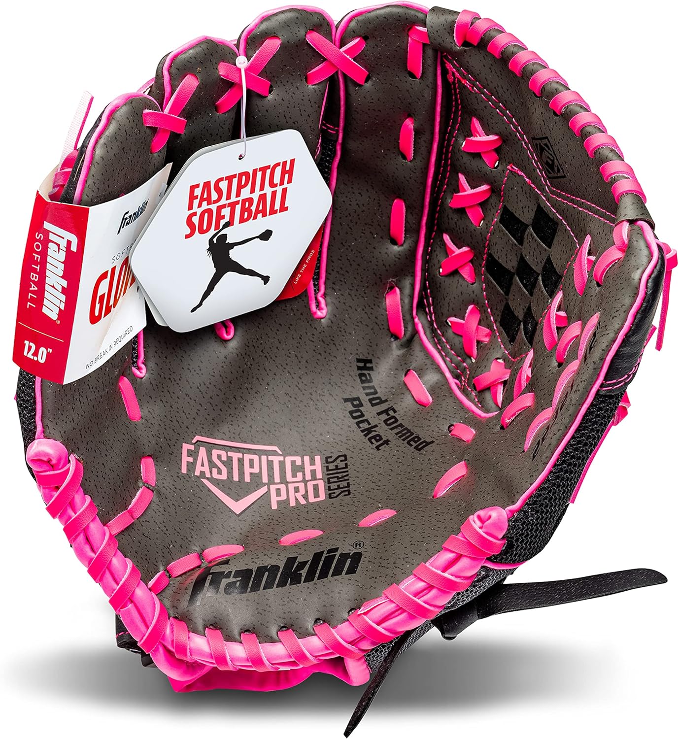 Franklin Sports Fastpitch Softball Gloves - Windmill Adult + Youth Fielding Gloves - 11" or 12" - Pink + Green