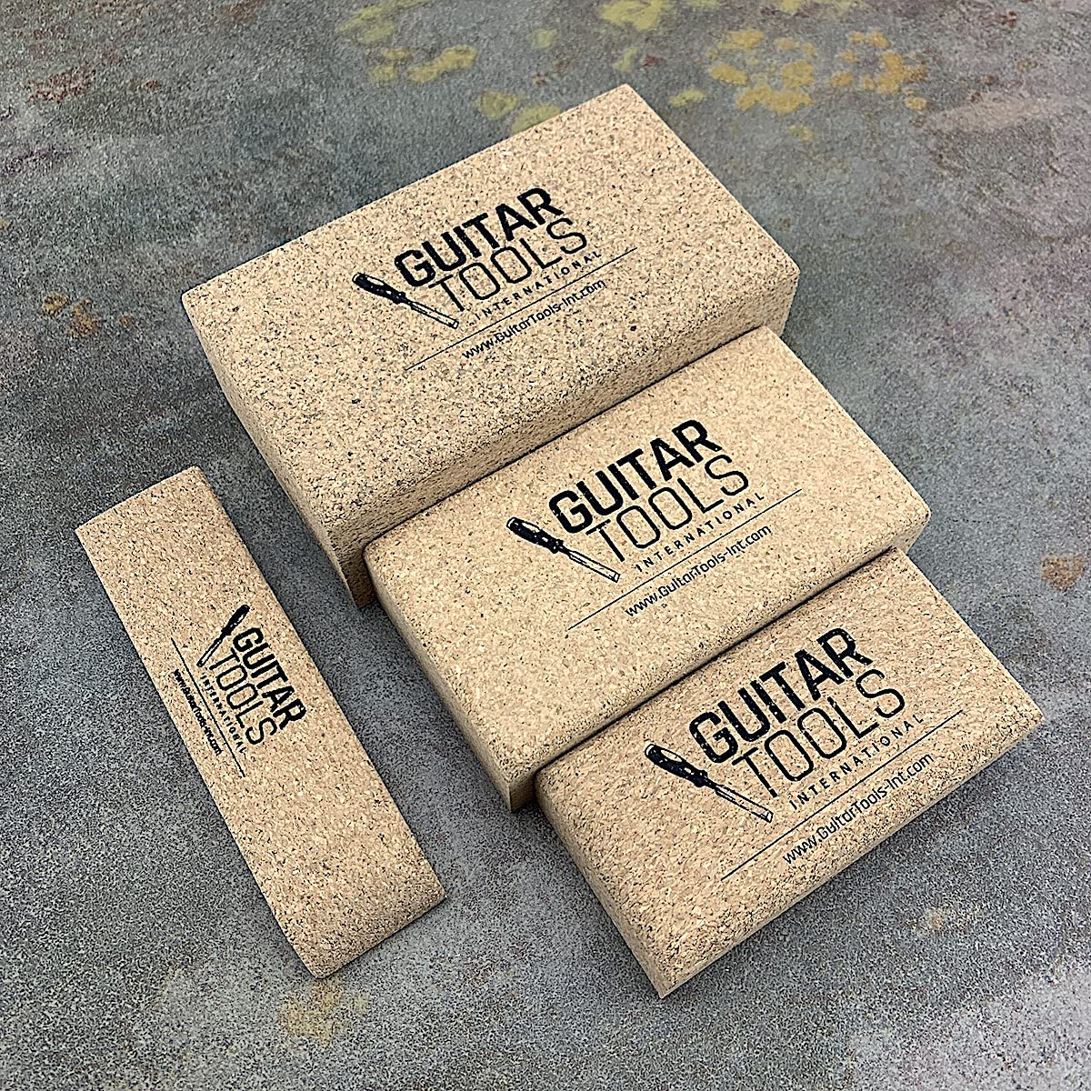 Guitar tools USA Flat Beveled Cork Sanding Block for Luthiers - - Carpenter - Files - - Bodies - Wood - Furniture - Bass - Repair instruments - 4 pcs - LCBS-SET