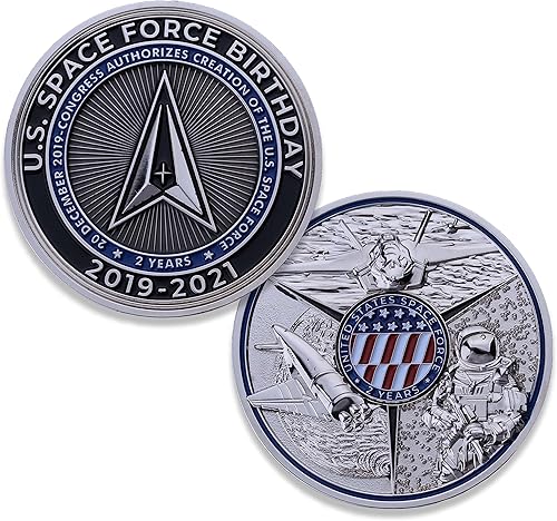 Moneda de desafío de bola de cumpleaños de la Fuerza Espacial 2021! Diseñada para veteranos militares, producto oficial de la Fuerza Espacial