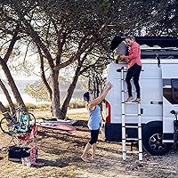 Vista 7 de Thule Escalera para furgoneta, 9 escalones, extensión de 8.5 pies, escalera telescópica para furgoneta, sistema de cierre fácil, cumple con EN:131