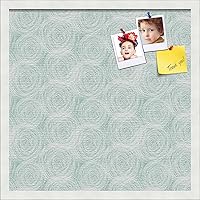 Vista 31 de PinPix ArtToFrames - Tablero de anuncios de corcho personalizado de 18 x 12 pulgadas. Este tablero de anuncios de círculos aguamarina tiene un Blanco