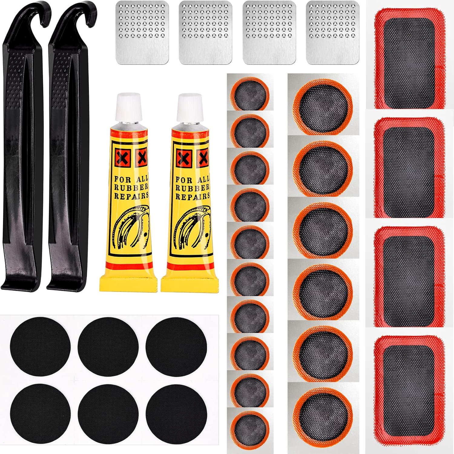 BEAUGIREW 34 Pieces Bike Tire Repair Kits Bicycle Inner Tube Puncture