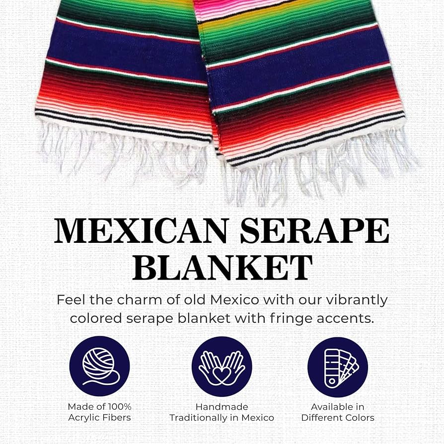 Amazon.com: Leos Imports Ethnic Mexican Serape Blanket, 84 x 55