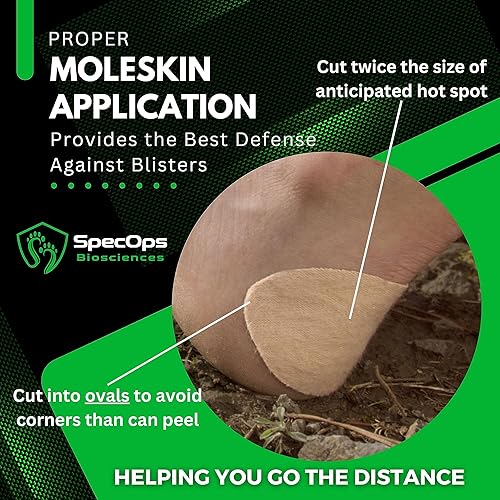 Miniatura 4 de Moleskin Plus - Paquete de vendajes para ampollas para atletas y excursionistas