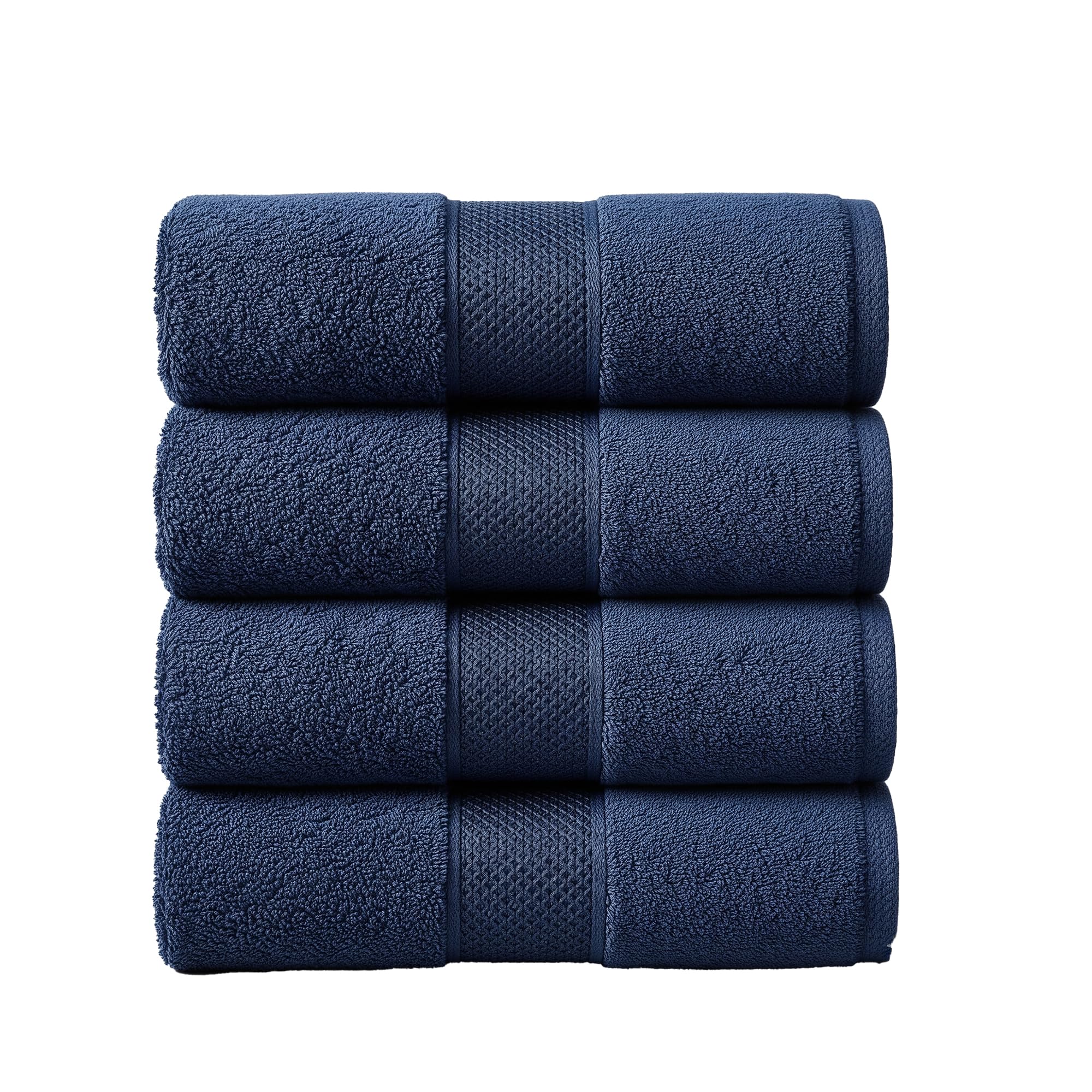 HOUSEGADS Premium Hand Towels For Bathroom & Kitchen 100% Egyptian Cotton 550 GSM Super Soft & Absorbent, Quick Dry, Hotel & Spa Quality Thick Hand Towels (50 X 80 CM) (2, Navy Blue)