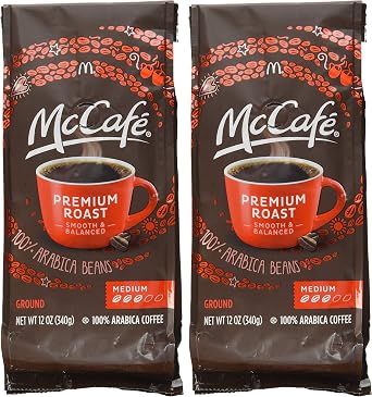 McDonalds McCafe Premium Roast Ground Coffee Bag 12.oz (Pack of 2) (Premium Roast - Medium) by McCafe