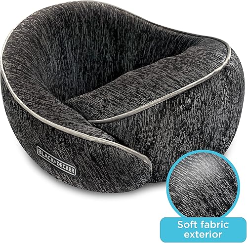 Miniatura 2 de BLACK+DECKER Envoltura para el cuello de espuma viscoelástica con cierre de velcro y almohada de viaje de apoyo para comodidad del cuello y los