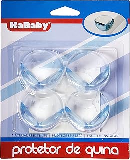 Kit 4 Protetores de Quina Arredondados, Kababy, Transparente, Kababy, Transparente