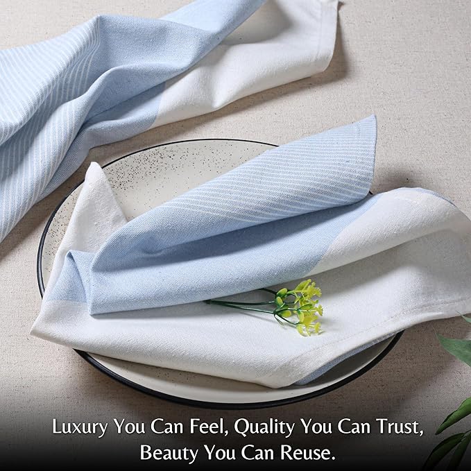 Servilletas de Tela Ramanta Home 12 Piezas 45.72x45.72 cm Algodón Light Blue miniatura 2