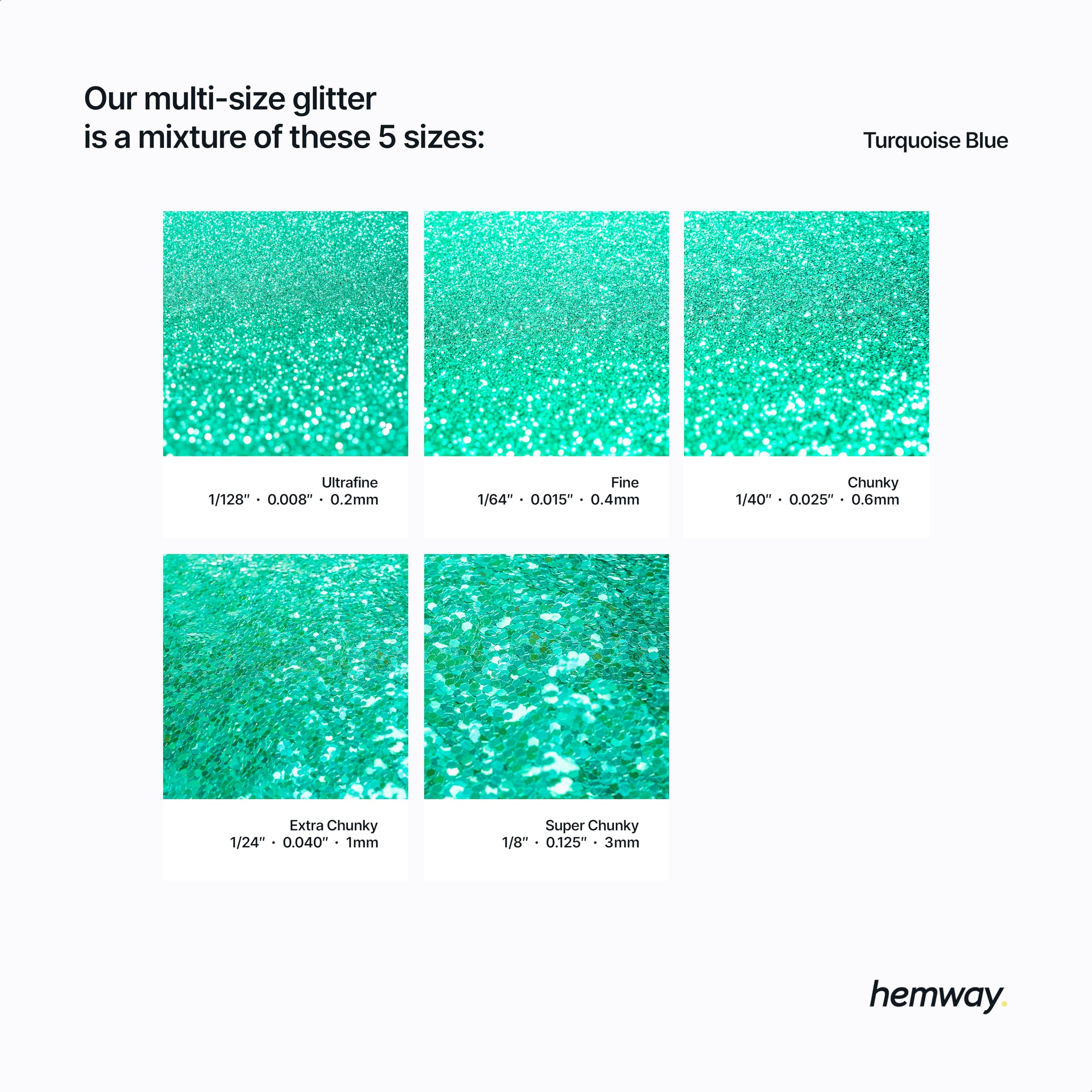 Hemway Turquoise Blue Glitter Shaker - Image 3