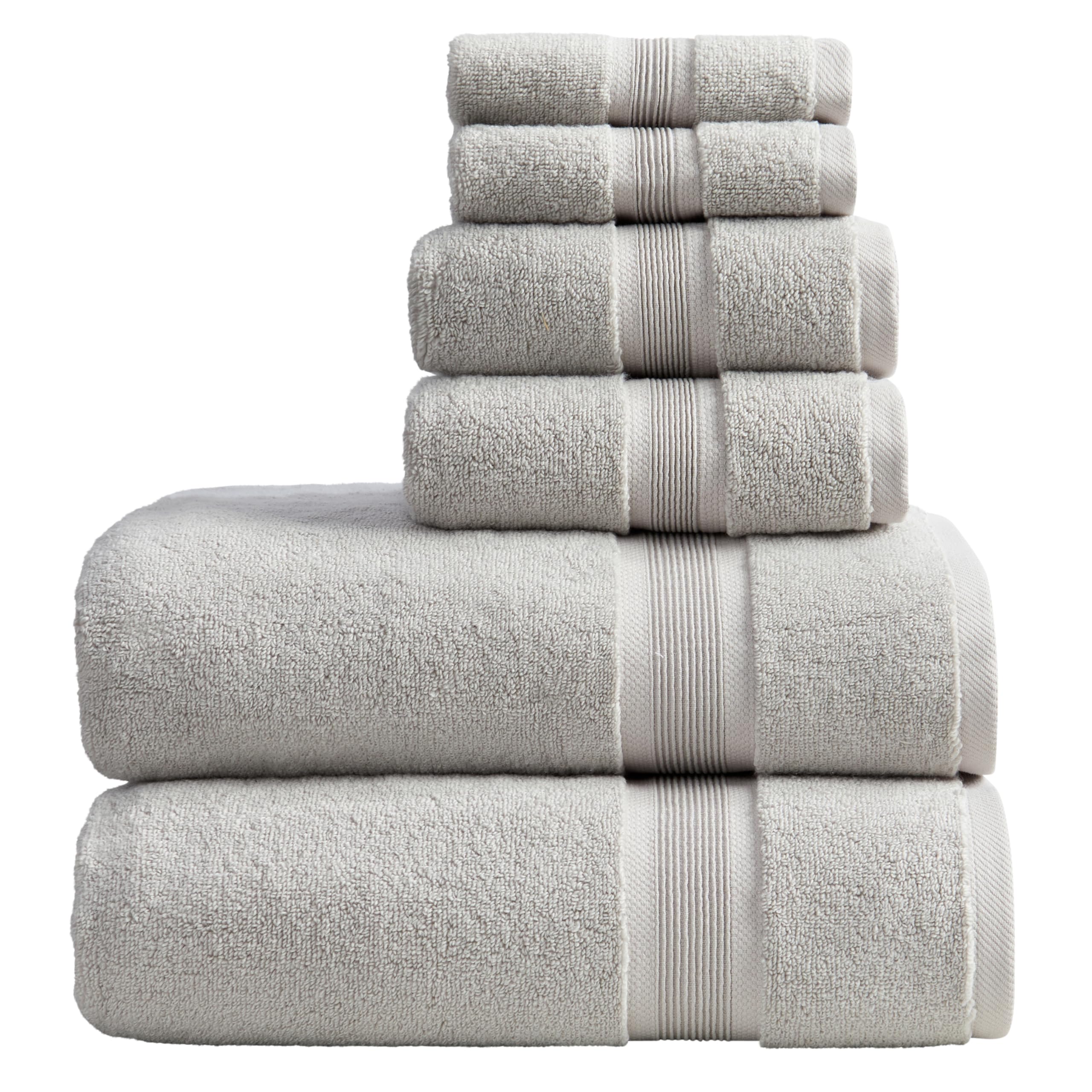 Springtree Home Luxury Bamboo Rayon Bath Towel Set 6 Piece Set | 35% Bamboo Rayon - 65% Cotton | Absorbent Quick-Dry Towels for Bathroom | Oeko-TEX