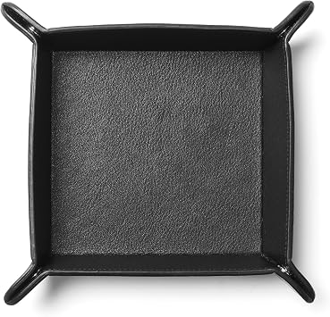 Leatherology Small Rectangular Valet Tray - Full Grain Leather - Black Onyx