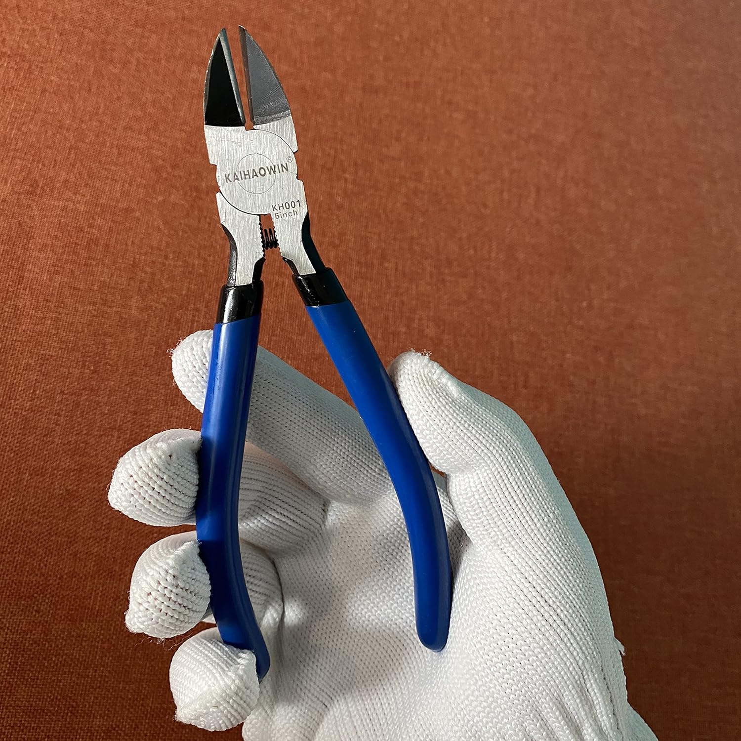 Wire Cutters, 6 inch, KAIHAOWIN Precision Flush Cutters Ultra Sharp Wire Cutters for Crafting Side Cutters Wire Snips Spring Loaded Dikes Wire Cutter for Jewelry Making, Blue with Black Handle - - 