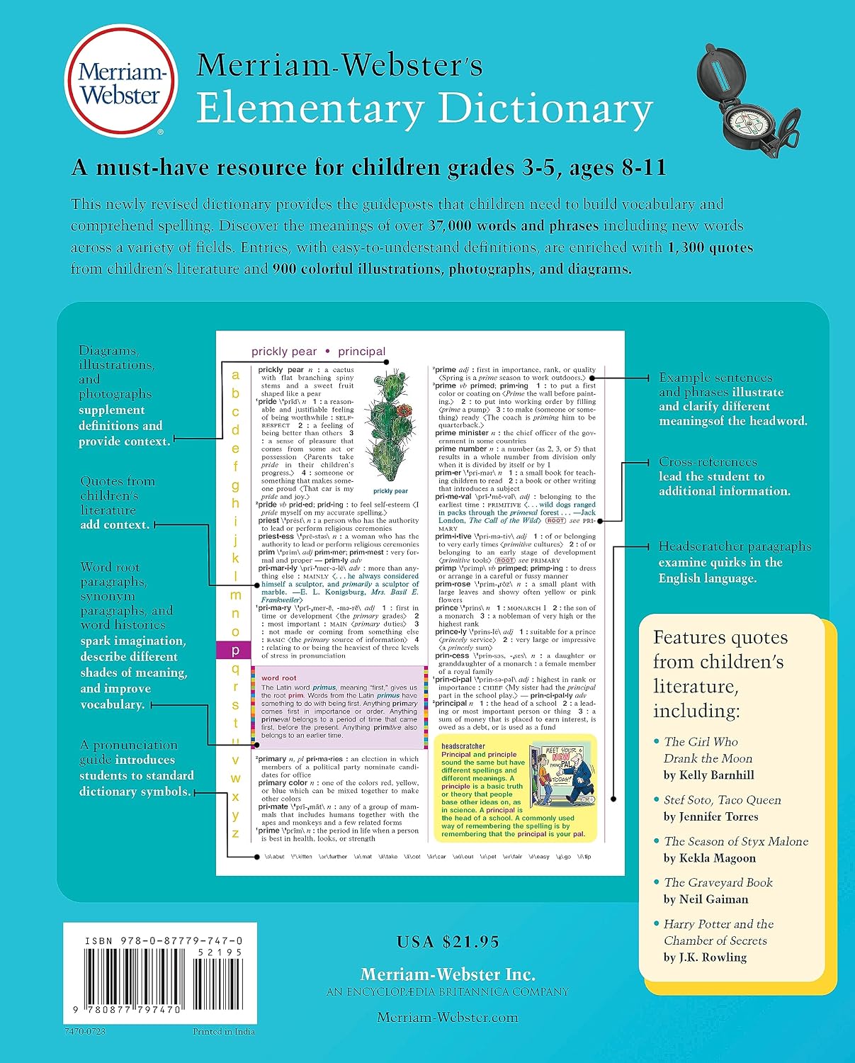Merriam-Webster’s Elementary Dictionary - Features 37,000+ words, 900+ full-color illustrations, photos, & more