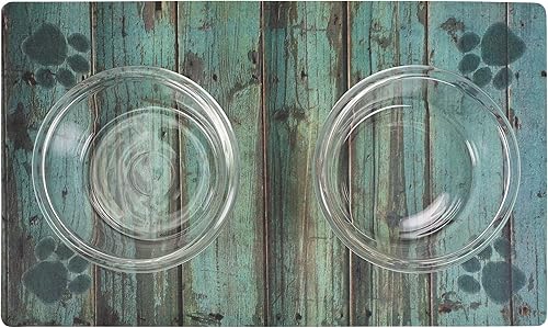 Miniatura 150 de Drymate Mantel individual con tazón para mascotas, tapete de alimentación de alimentos para perros y gatos, tela absorbente, respaldo impermeable