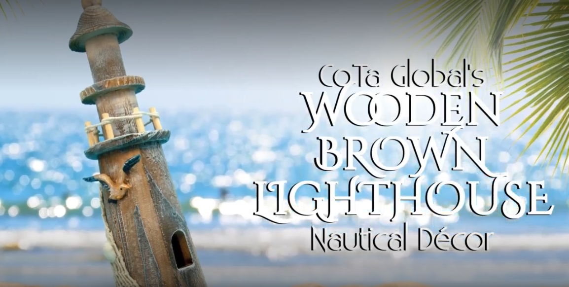 Amazon.com: Puzzled COTA Global Brown Wooden Lighthouse Decor