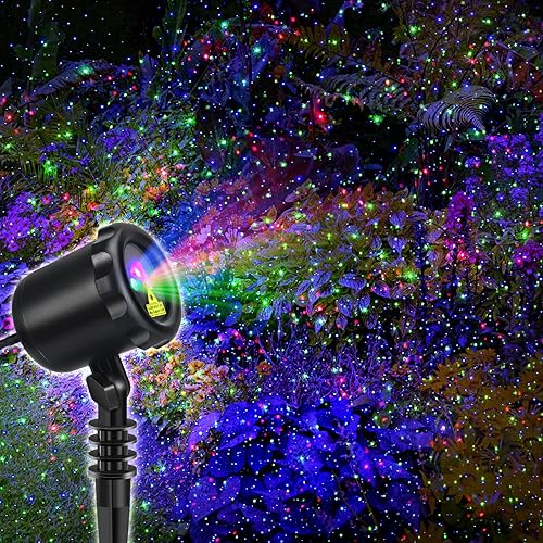 Luces de proyector láser para exteriores, Navidad, 3 colores, luciérnaga, jardín, decoración de vacaciones