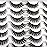 Lanflower False Eyelashes Natural Look 3D Faux Mink Lashes Pack 14 Pairs