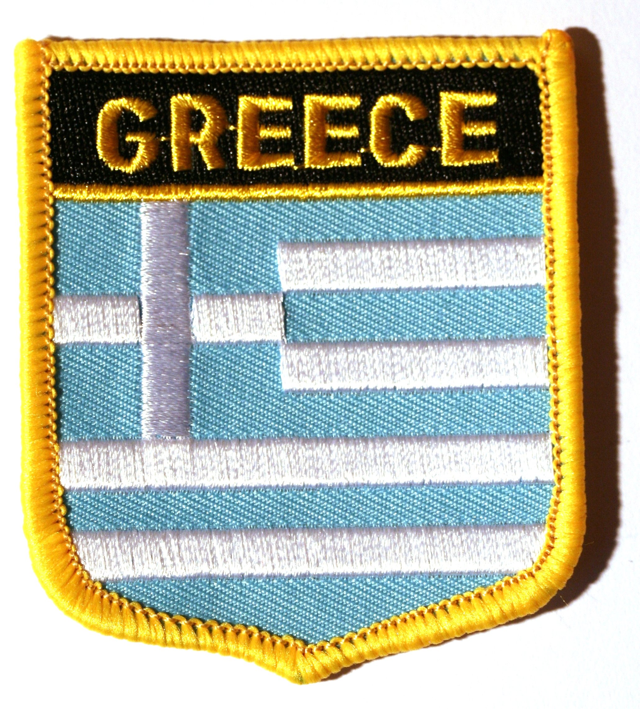 Greece Embroidered Shield Flag Patch