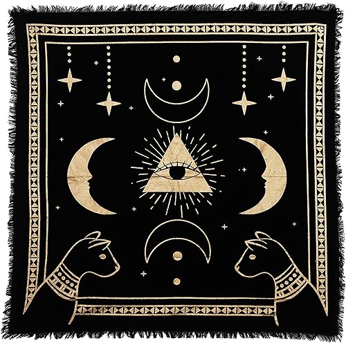 Indian Consigners Tela de altar Prisma Luna Ojo Gato Celestical Tarot Deck Alter Square Wall Hanging Mantel Mantel Tapiz Lugar Sagrado