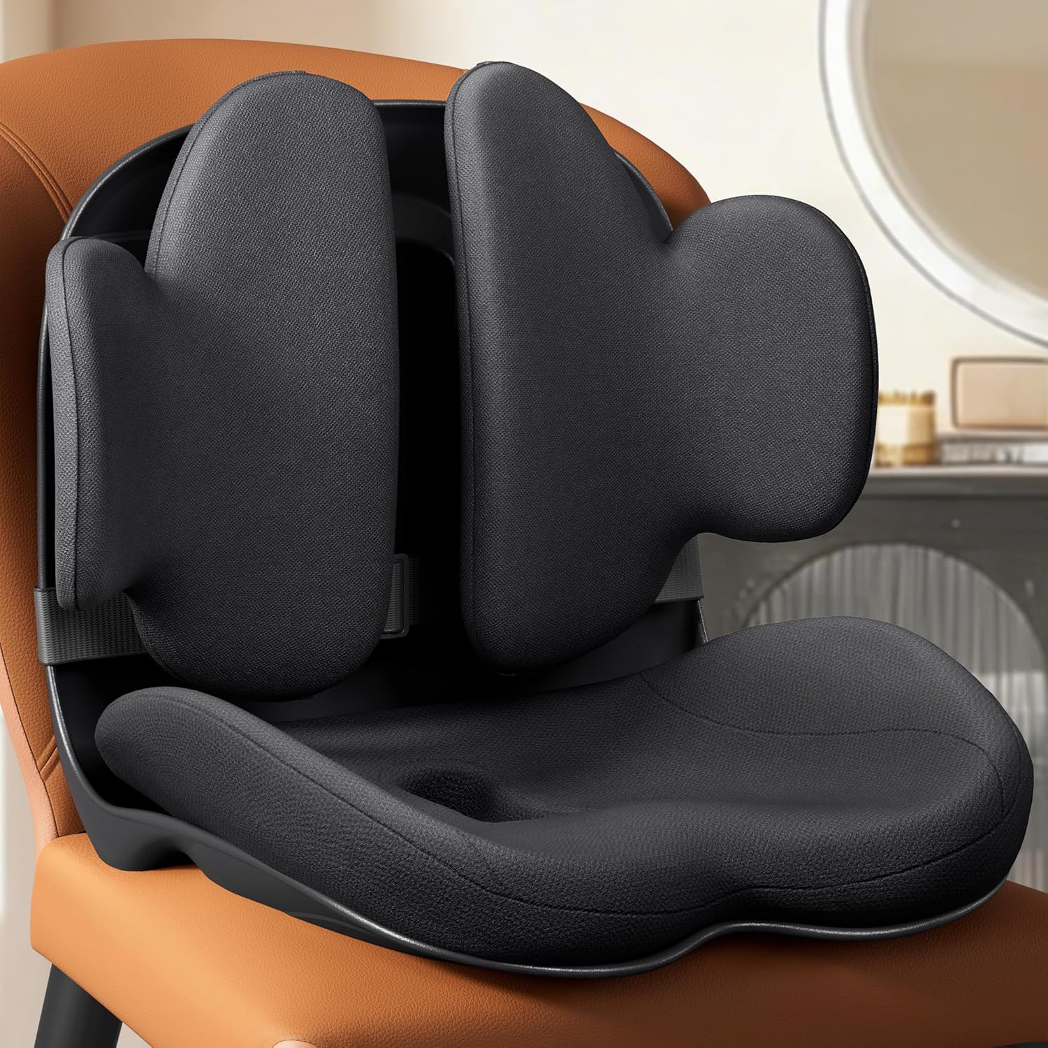 CabSupport M3 Pro Ergonomic Seat Cushion - Upgraded Extra Large & Thick Design, Dynamic Lumbar Support & Spineseat Patented Spine Alignment, Breathable Posture Corrector for Office Chair, Car & Gaming