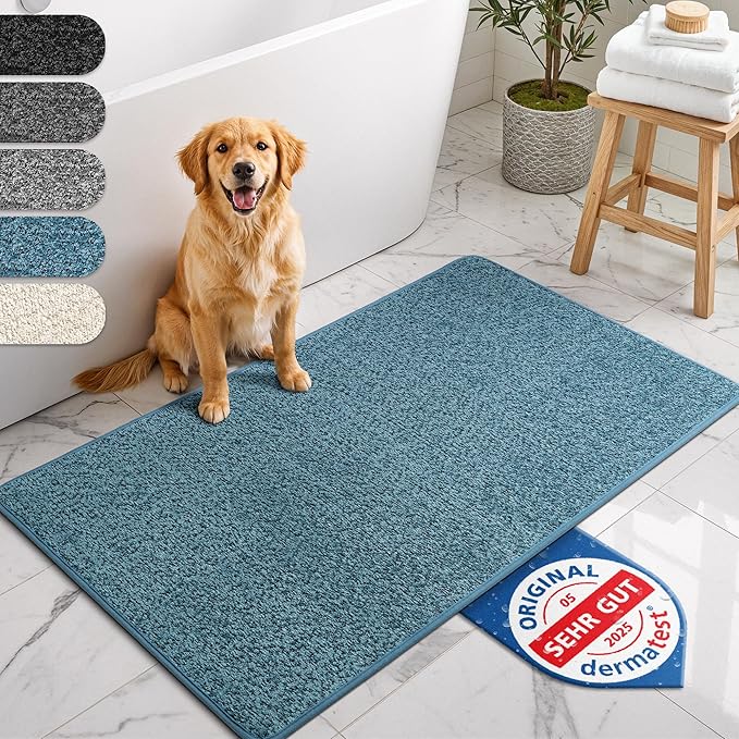 Badematte blau – rutschfest & Waschbar – Saugstarke Badezimmermatte – Hygienischer Duschvorleger – Badvorleger rutschfest waschbar 40×60 cm schnelltrocknend Badematte blau – rutschfest & Waschbar – Saugstarke Badezimmermatte – Hygienischer Duschvorleger – Badvorleger rutschfest waschbar 40×60 cm schnelltrocknend