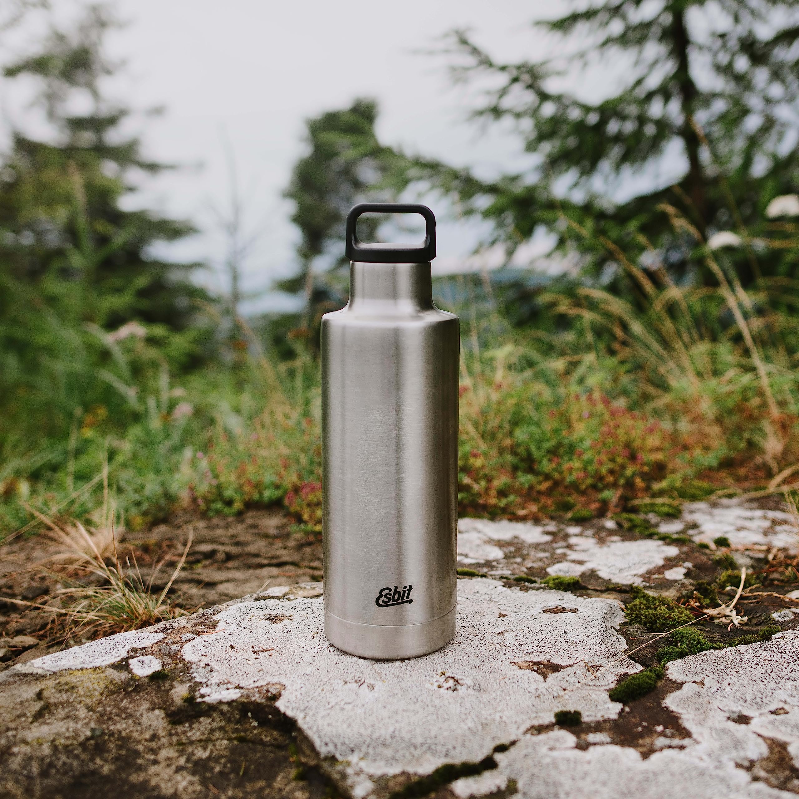 Esbit Isolierflasche Sculptor - Edelstahl Trinkflasche 1000 ml - für warme und kalte Getränke