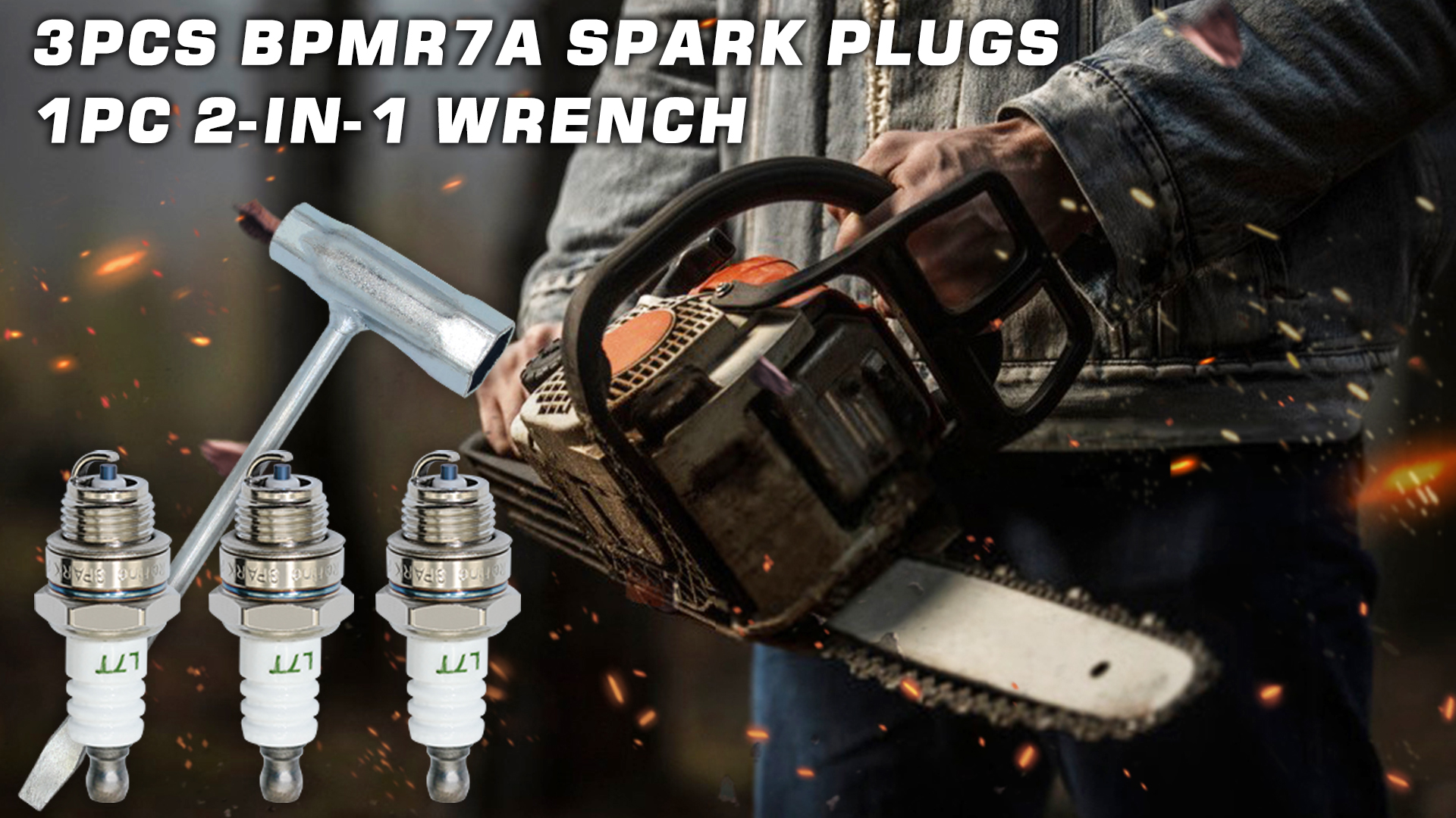 GREPSPUD 3pcs BPMR7A L7T Spark Plugs with 1pc 13 by 19 mm