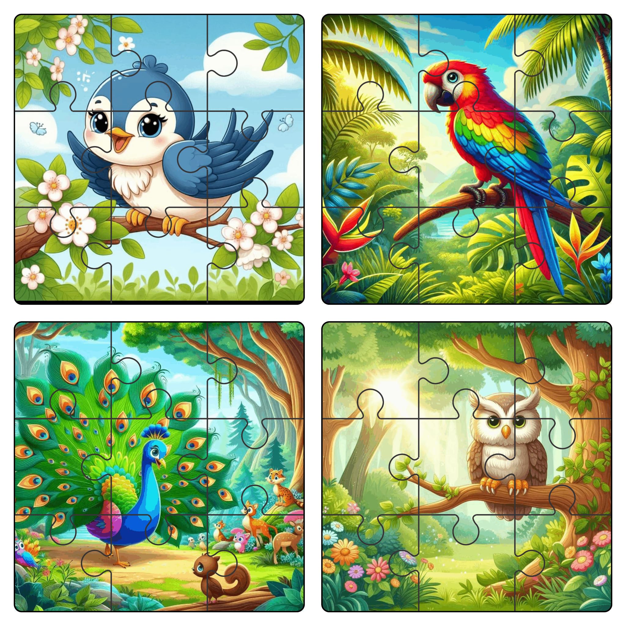 Single Layered Wooden Jigsaw Puzzle Games for Children & Kids -9 Pieces Age 2 to 6 Year Old Years Old Girls & Boys Birds Jigsaw Puzzle (Birds Puzzles)-image-29