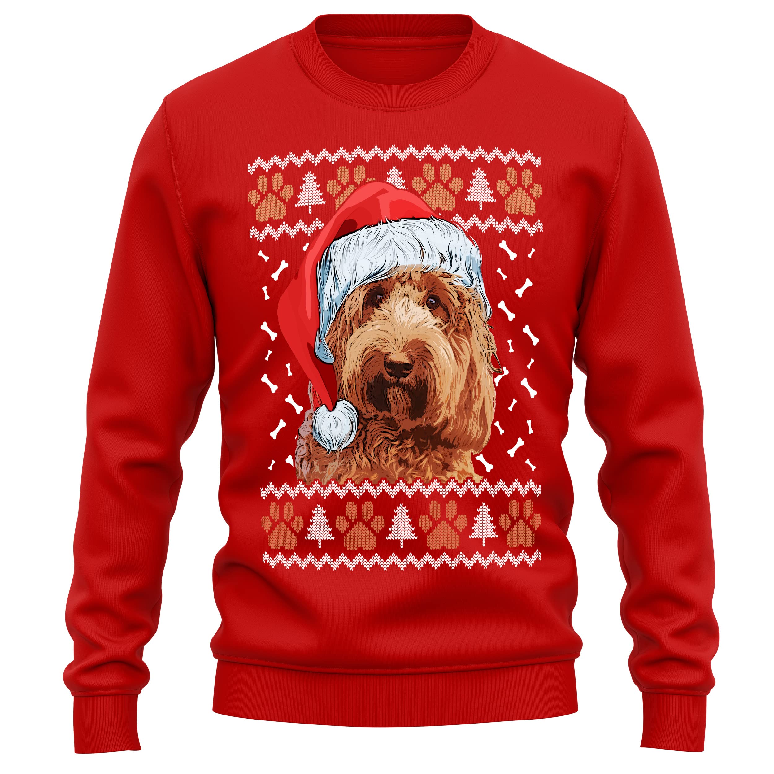 Purple Print House Cockapoo Christmas Sweatshirt Adult Xmas Jumper For Dog Owner Gifts Autumn Winter Puppy Walks Sweater For Him and Her, S, Red