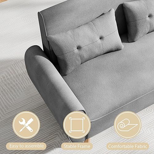 Miniatura 4 de JAMFLY Juego de sofá para sala de estar, sofá biplaza pequeño de 47 pulgadas, sofá biplaza para espacios pequeños, dormitorio, oficina, apartamento