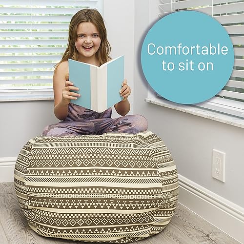 Miniatura 6 de EMMandSOPHIE Puf de almacenamiento de animales de peluche, puf para niños, puf para niños, sillas de puf para niños y adolescentes, soporte para