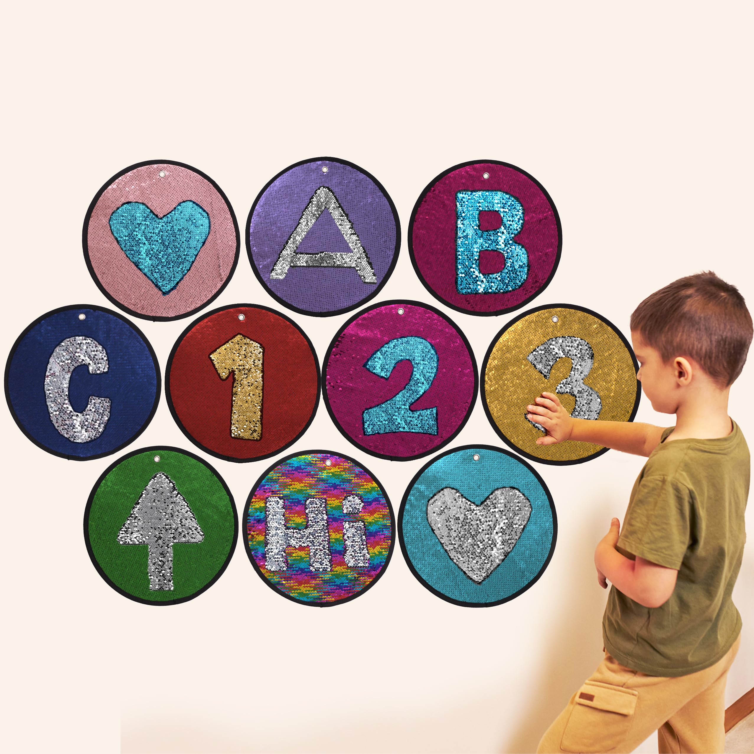 ODOXIA Sequin Fabric Mats, Round 10-pack, Round