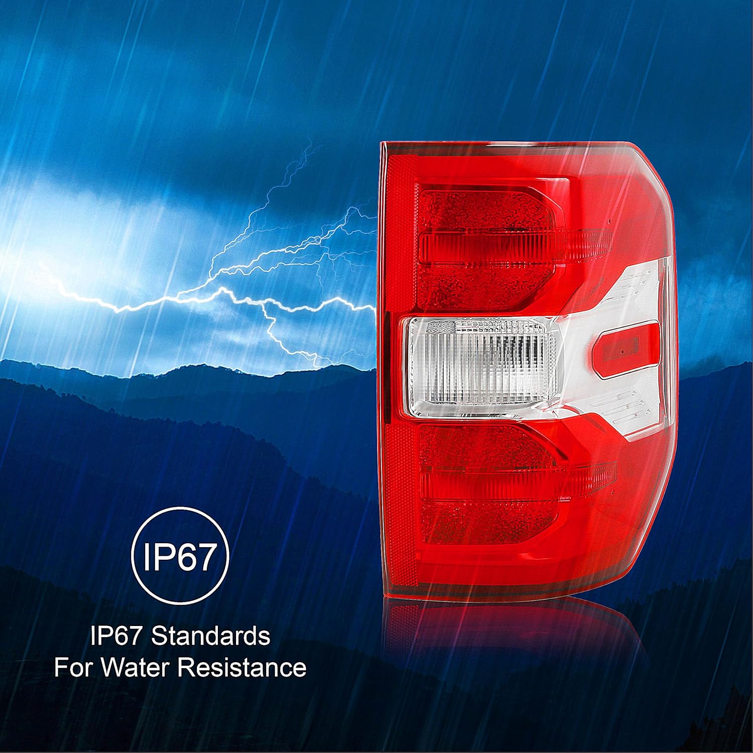 Halogen Tail Lights Assembly Compatible with 2022 2023 2024 Ford Maverick XL XLT Tail Light Rear Brake Lamp Signal ‎With Wire Harness and Bulbs Left Driver Side NZ6Z13405A,FO2800288