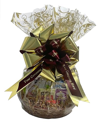 Personaliza tu cesta de regalo de chocolate de 43 piezas de chocolates gourmet, galletas y crujientes. Perfecto para empresas, clientes, empleados,