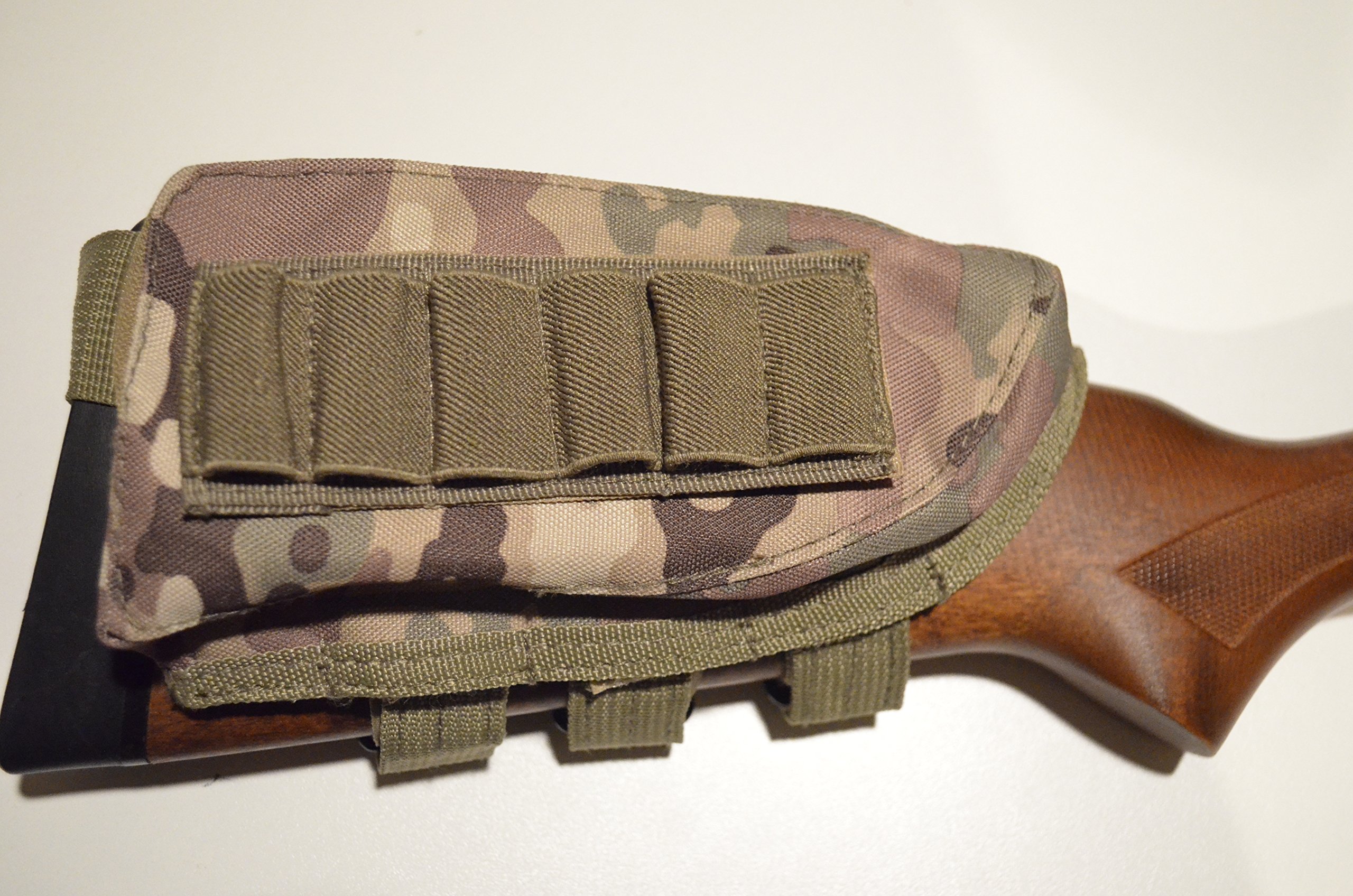 Acid Tactical® Buttstock Shotgun Rifle Shell Holder & Cheek Rest Pouch Multicam Camouflage
