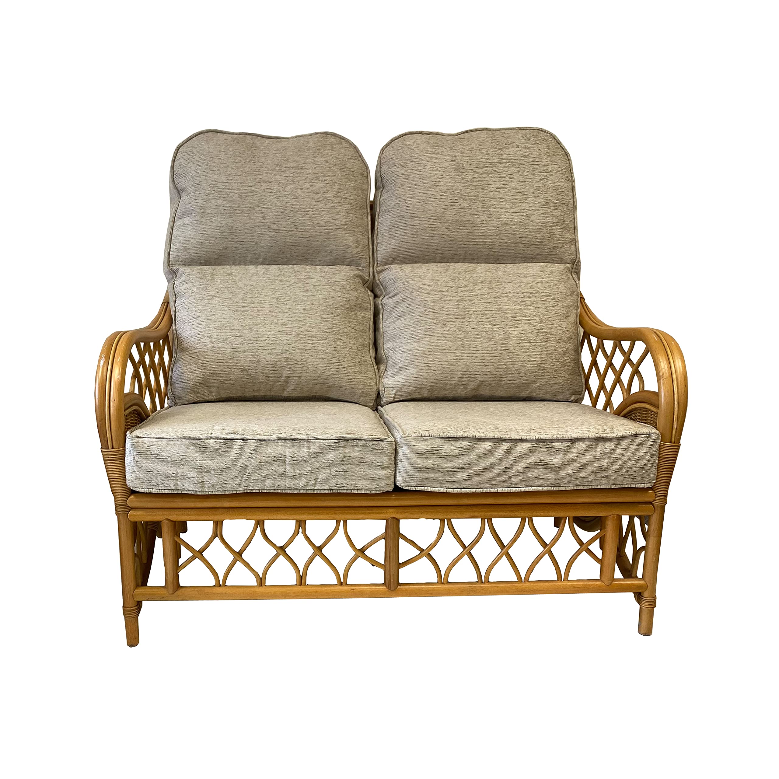 Replacement Cushions for Conservatory Cane Furniture with piped edging (CUSHIONS ONLY) (Beige Chenile, Sofa Cushions) โ image 1