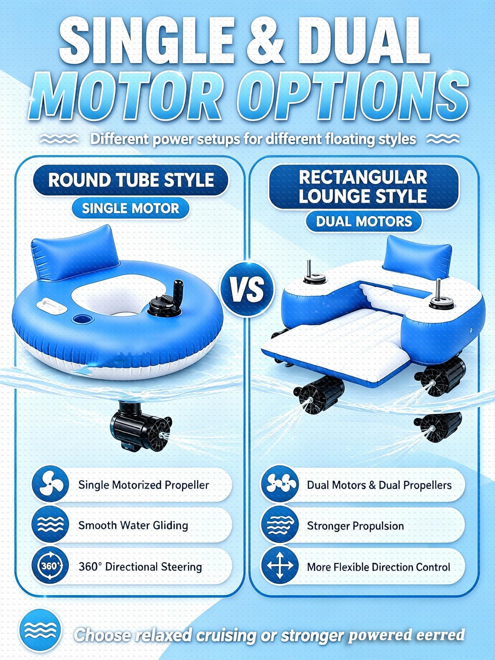Flotador Motorizado Piscina Adultos 360° Doble Motor Joystick Recargable B