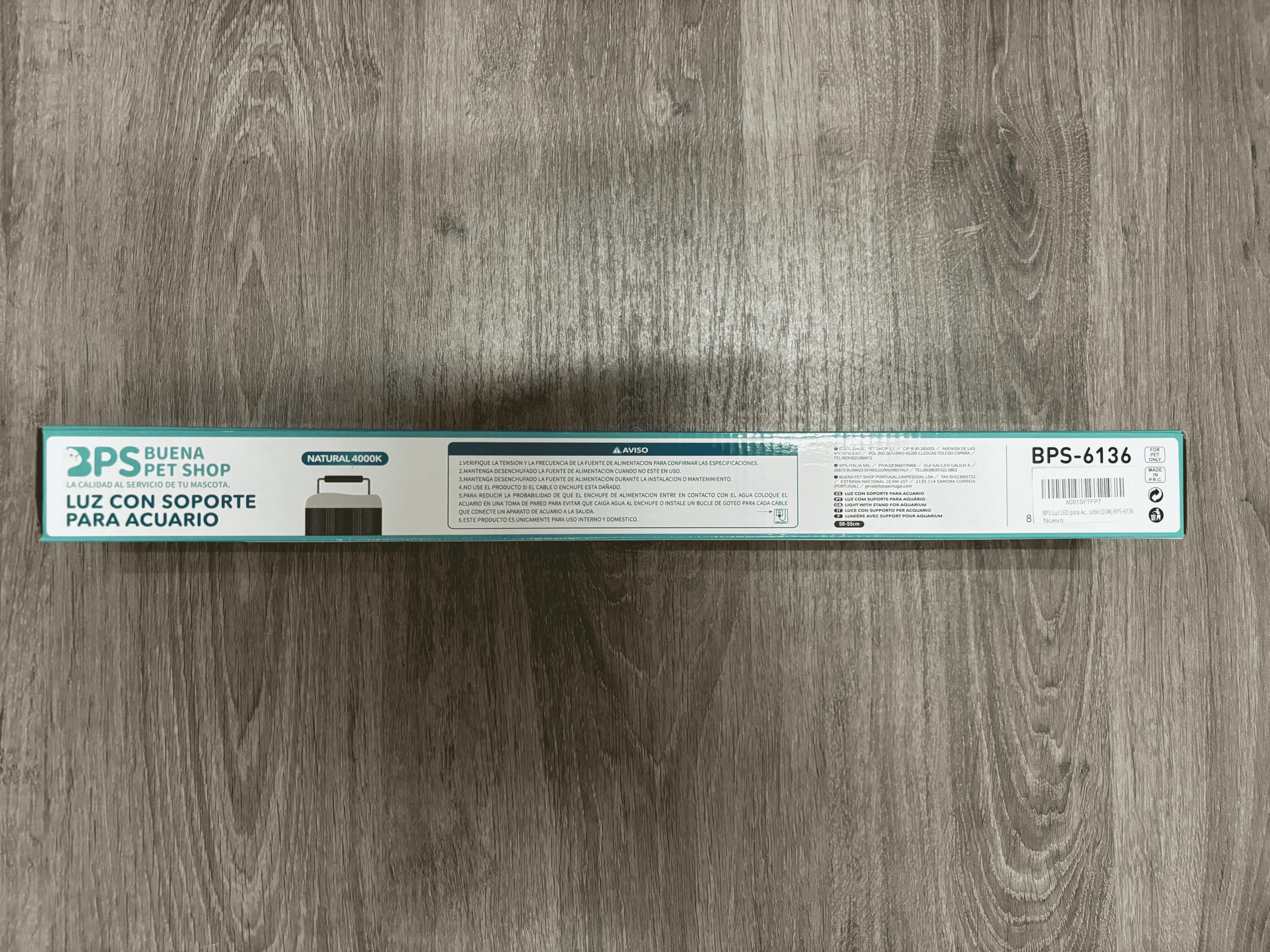 BPS Luz LED para Acuario Lámpara de Acuario 4000K Impermeable con Soporte Extensible (20W) BPS-6136