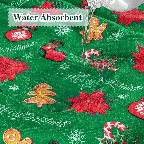 Miniatura 6 de ASPMIZ Juego de 3 toallas de baño navideñas con toallas de baño, toalla de mano y paño de lavado, juego de toallas de árbol de Navidad para baño,