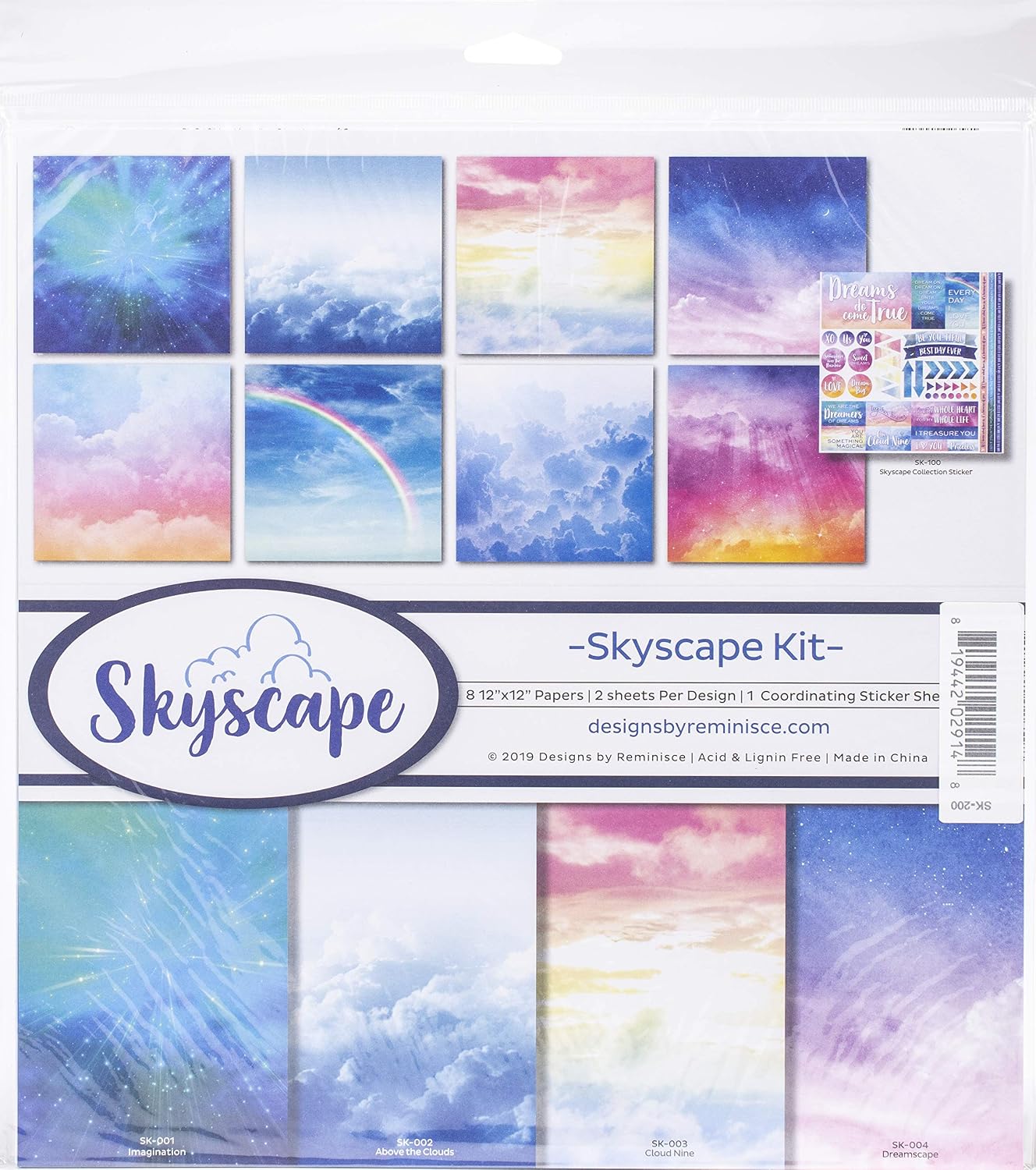Reminisce Skyscape Scrapbook Collection Kit, Multi Color Palette