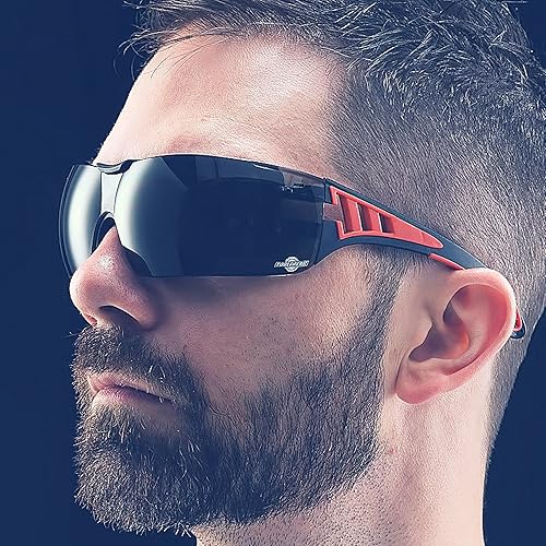 Miniatura 4 de ToolFreak Gafas de seguridad con relleno de espuma gafas protectoras clasificación de impacto y UV carcasa rígida y tela lente de policarbonato