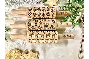 Christmas Cookie Rolling Pin Embossed 3-Piece Set