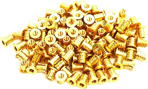 Miniatura 2 de J&J Productos 30 piezas de inserción de latón 8-32, con 6 ranuras, diámetro exterior de 0.315 in, longitud de 0.315 in de longitud, rosca hembra