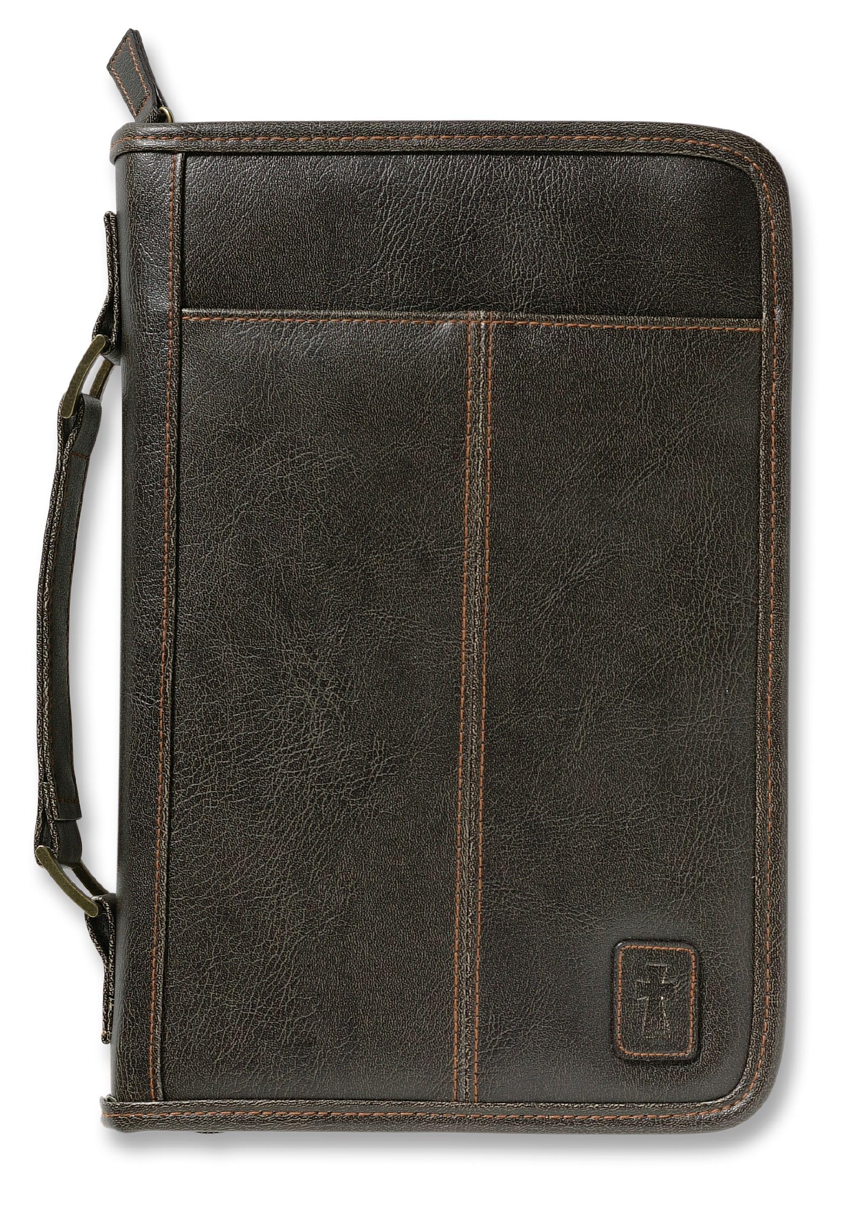 Aviator Leather-Look Brown XL Book and Bible Cover