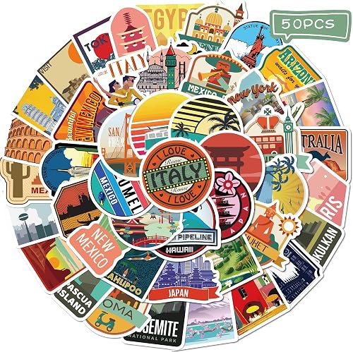 50Pcs World Travel Stickers