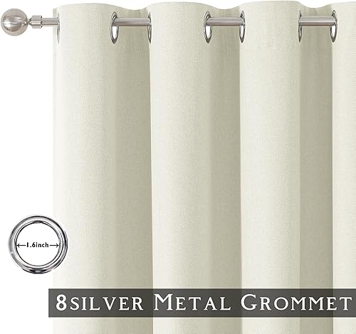 Miniatura 14 de ChrisDowa Cortinas 100% opacas de abedul liso de 96 pulgadas de largo, 2 paneles para dormitorio, sala de estar, oscurecimiento de la habitación de